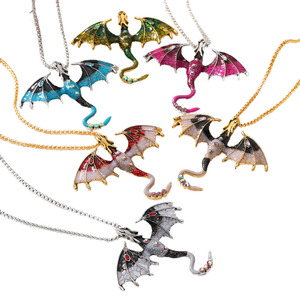 Cristal Vintage Diamant Incrusté Animal Émail Dragon Fly Collier <span class=keywords><strong>Couple</strong></span> - Product Image 1