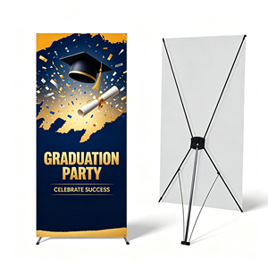 Soporte Portátil <span class=keywords><strong>para</strong></span> Pancartas Tipo X Coreanas con Tela <span class=keywords><strong>de</strong></span> Poliéster <span class=keywords><strong>para</strong></span> Publicidad, Graduaciones, Foros Académicos, Exhibiciones <span class=keywords><strong>de</strong></span> Honor, Reutilizable - Product Image 1