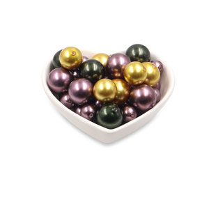 Perlas de perlas del Mar del Sur de <span class=keywords><strong>10mm</strong></span> y 14mm de alta calidad, perlas de cristal sueltas doradas para la fabricación de joyas con medio agujero - Product Image 5