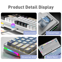 AG61 Wired RGB Backlit 61 Keys Blue&White Keycaps Compact 60% Wire USB 60% Mechanical Gaming Keyboard Yellow Switch