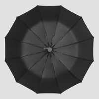 Ventes directes du fabricant Parapluie semi-automatique à trois volets avec poignée à rayures Parapluie à poignée de couleur de style plus grand