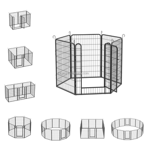 Free Shipping 6 Panels Heavy-Duty Metal Solid Safe Playpen with Door 39.37" <strong>H</strong> Dog Fence Exercise Pen for Outdoor &amp; Indoor Use - Product Image 6