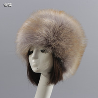 Bandeau large en fausse fourrure de renard pour femme, accessoires de cheveux, couvre-chef russe, chapeau en fourrure