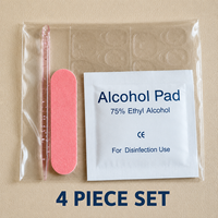 Kit de préparation des ongles professionnel OEM, nouveau design, pour ongles à presser, mini-set 3 pièces, comprenant lime à ongles, bâtonnets d'alcool et bâtonnets d'orange, format compact