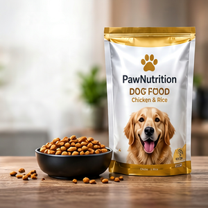 Pet Food Packaging Stand Up <b>Pouch</b> <b>Laminated</b> BOPP Heat Seal Flexo Printing Custom Order Food Grade PawNutrition Dog Food Chicken - Product Image 1