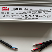 Alimentation LED MEAN WELL HLG-600H-24 600W IP67 24V 25A à sortie unique pour éclairage extérieur