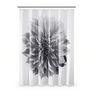 Rideau de douche en coton imprimé floral, design moderne, pour salle de bain - Product Image 1