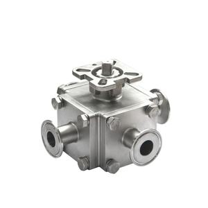 Vanne à boisseau sphérique encapsulée à trois voies de marque Qinfeng vanne à boisseau sphérique transversale en acier inoxydable sanitaire avec stérilisation CIP SIP - Product Image 2