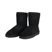 Bottes de neige pour femmes, nouvelle collection, design tendance, automne-hiver, antidérapantes, confortables, mi-mollet, doublure en peau de mouton, tige en daim de vache, chaudes, grandes tailles