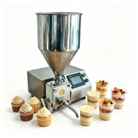 Machine de remplissage semi-automatique pour coupes de dessert, cupcakes, puddings, choux, chocolats, biscuits et gâteaux à la crème