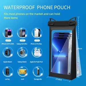 Portable Waterproof Phone Case Pouch Underwater Dry Bag With Neck Strap Swimming Phone Bag For Water Games Beach Sport Skiing