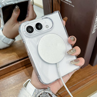 Casing Ponsel Magnetik Transparan untuk iPhone Duo Fold, Perlindungan Penuh, Penutup Pelindung Engsel