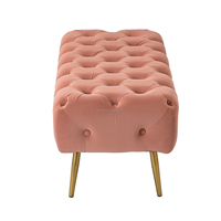 Bancs ottomanes en tissu de style nordique moderne, velours rose, pour chambre à coucher, banc de lit, best-seller pour la maison, meubles de salon