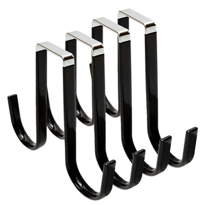 Venta al por mayor en forma de S gancho de metal portátil sobre la puerta perchas de goma función de prevención de arañazos para cocina sala de estar zapatos - Product Image 3