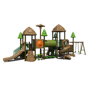 自然树屋LLDPE户外游戏套装儿童滑梯，带秋千游乐场 - Product Image 1