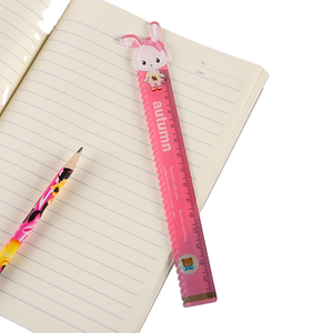 Regla de plástico multifuncional con ondas de dibujos animados bonitos de 15cm al por mayor, útiles escolares creativos prácticos para juego de reglas de geometría matemática - Product Image 3