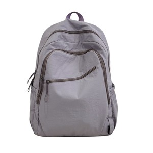 Original Style <b>Backpack</b> 18 In Large Capacity Outdoor Leisure College <b>Student</b> Unisex Solid Color Khaki - Product Image 5