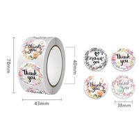 Rouleaux d'étiquettes adhésives personnalisées résistantes aux rayures, aux couleurs vives, pour l'emballage de cadeaux, étiquettes de remerciement