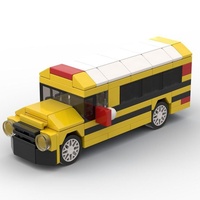 Blocs de construction MOC, camion de pompiers, ambulance, autobus scolaire, véhicule de transport urbain, briques de construction, jouets d'assemblage