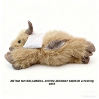 Peluche de vache des Highlands moelleuse et lestée, compatible micro-ondes, jouet apaisant rempli de céréales pour le soulagement du stress