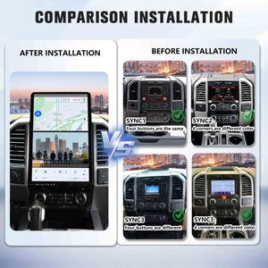 Radio de Auto con Pantalla Táctil de 16.8 Pulgadas, Android Auto, GPS, Navegación, CarPlay Inalámbrico, 128GB, Compatible con Ford F150 F250 F450 Raptor 2015-2020 - Product Image 2