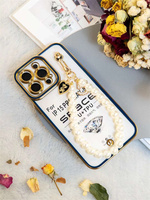 Bracelet en perles placage TPU clair pochettes de téléphone portable Anti-chute housse de Protection de caméra pour itel S23 A70 A60 A60s P40 +