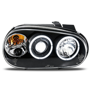Conjunto de Faros Delanteros para Volkswagen Golf 4 04-08, Modificados con Lentes LED, Luces de Circulación Diurna Angel Eyes, Intermitentes - Product Image 4