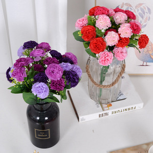DREA nouvelles décorations de mariage fleurs artificielles rouge violet soie pivoines fleurs bouquet vente en gros - Product Image 2