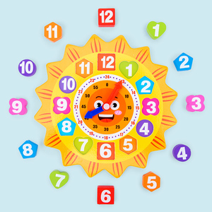 Best-selling Preschool Age Child Cognitive Shape Toys Geometric Wooden Digital Clock High Quality Wooden Digital Clock Toy - Product Image 6