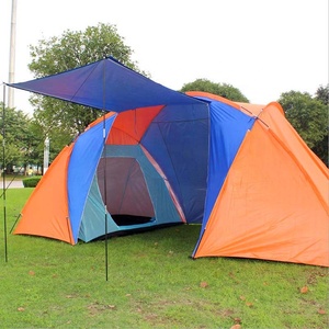 Vendita calda In Fibra di Vetro Pole 3-4 Persona 2 Camere Impermeabile Famiglia Tenda Da Campeggio - Product Image 2