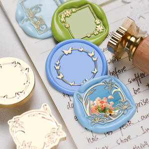 Sellos de Cera de la Serie Plant Border con Cabezas de Cobre, Diseños Clásicos de Hojas y Mariposas, Suministros para Manualidades de Boda - Product Image 4