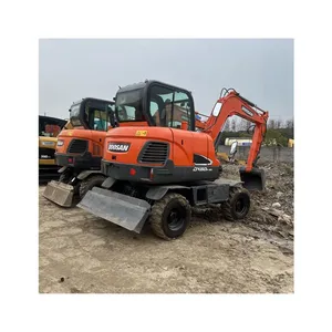 Sıcak satış ikinci el inşaat ekipmanları makine 6Ton DOOSAN için Doosan DX60W-9C tekerlekli kazma ekskavatör kullanılan