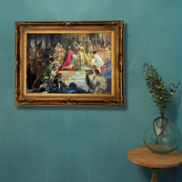 Portrait de figure de qualité musée Charles le Grand Reproductions de peinture à l'huile sur toile avec cadre doré Art mural
