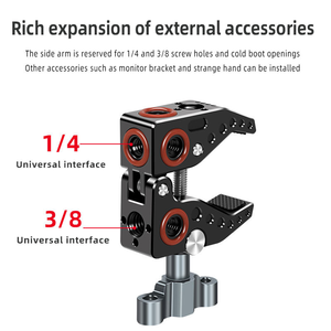 Pince crabe en alliage d'aluminium pour <span class=keywords><strong>vlog</strong></span>, avec pas de vis 1/4 et 3/8, griffe porte-accessoire, logo laser personnalisé, échantillon rapide pour DSLR, stabilisateur, trépied, support d'éclairage, Inst 360 - Product Image 3