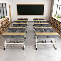 Vente directe d'usine, chaises et tables doubles ergonomiques durables pour salles de classe modernes, mobilier scolaire