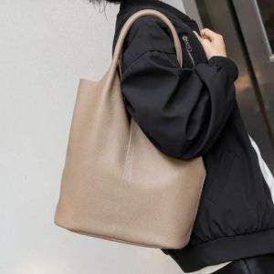 AndoBag Tote Bags for <b>Women</b> Genuine Cow Leather Fashion Simple Ladies Composite Bag <b>Large</b> Capacity Bucket <b>Handbag</b> 9955 - Product Image 5