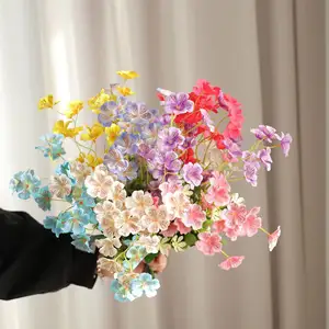 Ornements de décoration de bureau en gros de fleurs en soie faites à la main Orchidée thaïlandaise Simulation de mariage Rangée de route Plomb Fleurs artificielles