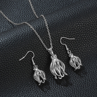 Colliers et boucles d'oreilles Mayotte pour femmes - Bijoux plaqués argent et or, motif floral, cadeau de fête # 384306