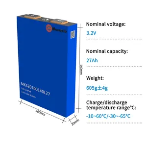 แบตเตอรี่ลิเธียม27Ah แบบชาร์จไฟได้ Lifepo4 3.2V สำหรับจักรยานไฟฟ้าแบตเตอรี่ลิเธียม27Ah 60V สำหรับสกูตเตอร์ไฟฟ้า