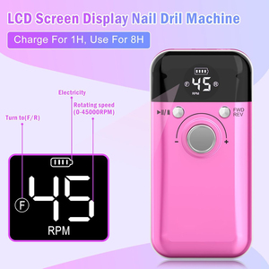 45000RPM Electric Nail <b>Drill</b> Machine Professional Gel Nails Polish Rechargeable Portable Nail File Manicure Tool US Brushless - Product Image 2
