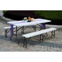 Ensemble de mobilier d'école pliable en plastique HDPE portable pour jardin