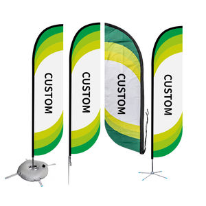 أعلام شاطئية من بانيركينج بأحجام 2.8 متر و4 متر و5 متر مع عمود وقاعدة مائية للدعاية والإعلان في الهواء الطلق، أعلام شاطئية مخصصة بشعار مطبوع على الوجهين - Product Image 1