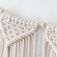Décoration murale en macramé en corde de coton faite à la main, 7 pièces, guirlande triangulaire, tapisserie tissée contemporaine, décoration artistique pour salon