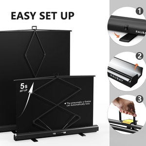 RAUBAY - Fondo de Pantalla Plegable de Poliéster Blanco Antideslumbrante y Resistente a las Arrugas de 59.8x82.7 Pulgadas, Fondo Retráctil Portátil - Product Image 4