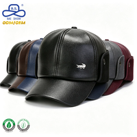 Gorra de Béisbol de Piel Sintética con Logotipo Personalizado BAE SHIOW, Orejeras Plegables, Gorro Cálido de Invierno para Venta al Por Mayor OEM