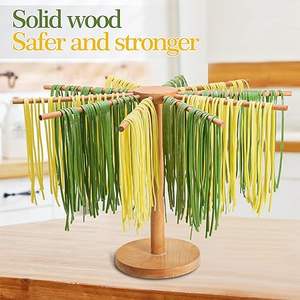 Séchoir à pâtes, outils de fabrication de pâtes pliables en bois, cintre pour pâtes fraîches avec 10 bras - Product Image 4