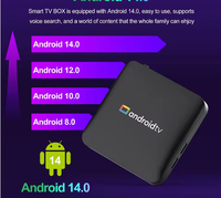 Boîtier TV Android 14 H96 Max 2T2R avec processeur Quad Core, 2 Go de RAM, 16 Go de stockage, WiFi double bande 4K, télécommande vocale et antennes intégrées (OEM/ODM QUSNHI)