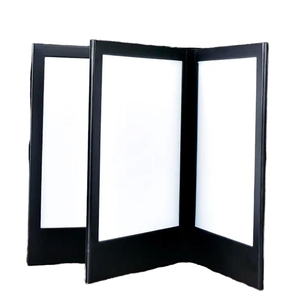 Menú Digital LED Recargable para Escritorio, para Hostelerí<span class=keywords><strong>a</strong></span> y Catering, Menú de Cuero A4 de Tres Caras - Product Image 1