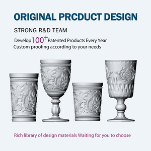 Verre à vin rouge à pied court épaissi avec motif de <span class=keywords><strong>Père</strong></span> Noël <span class=keywords><strong>en</strong></span> relief vintage personnalisé Samyo - Product Image 5