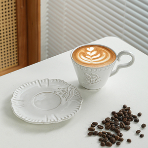 ชุดแก้วกาแฟและจานรองเซรามิกยุโรป 220 ซีซี ลายลิลลี่ออฟเดอะแวลลีย์ สำหรับคาปูชิโนและชานม - Product Image 3